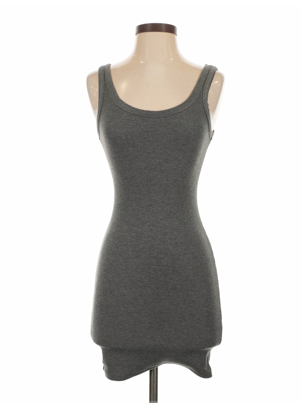 Fashion Nova Gray Ribbed Tank Dress